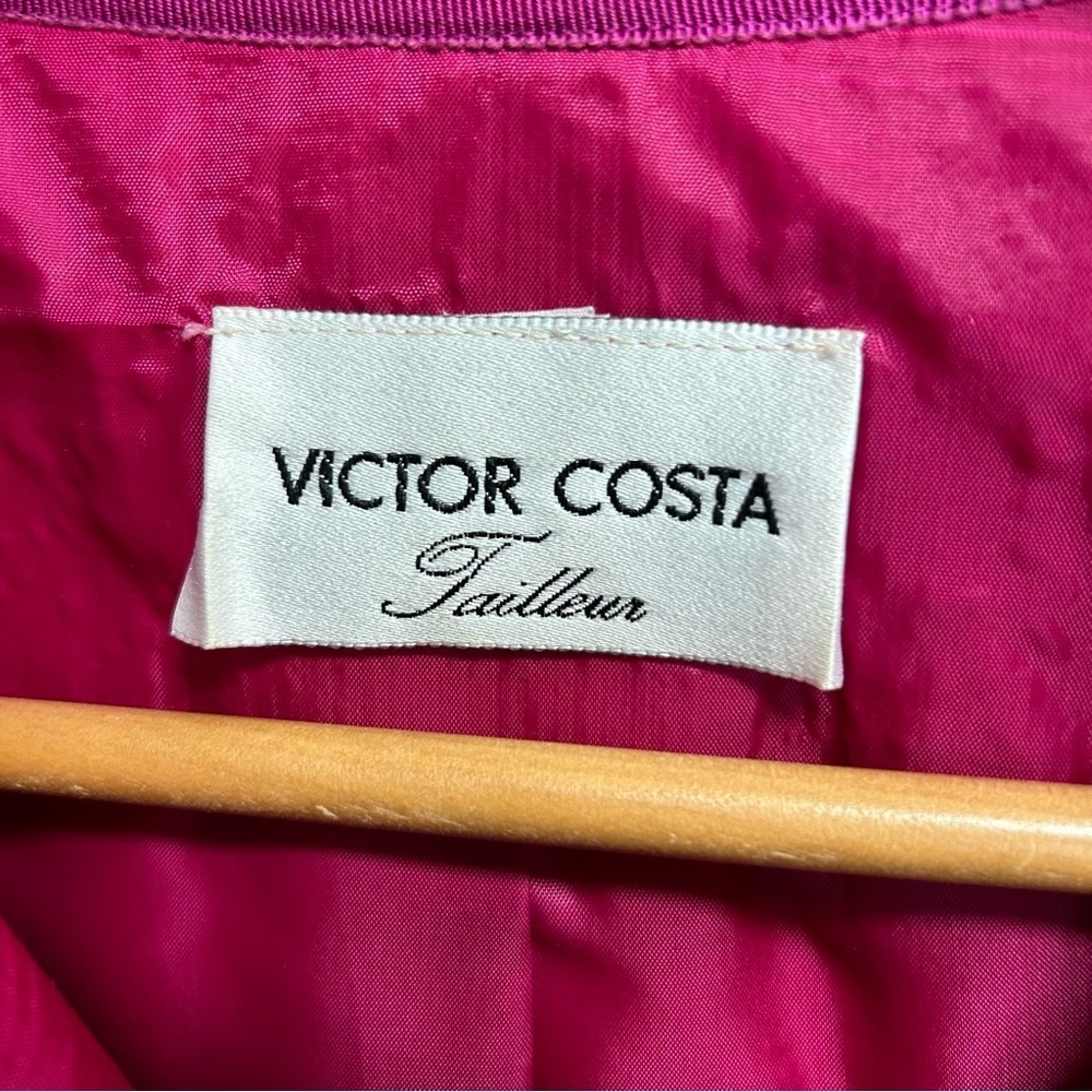 Victor Costa Vintage skirt suit pink white tweed size 8 medium - Picture 2 of 14